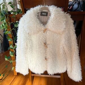 Reformation Cream Teddy Jacket